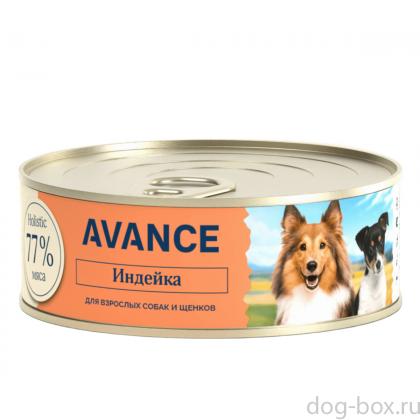 Корм консервированный полнорационный для щенков и собак с индейкой, 0.1кг-0