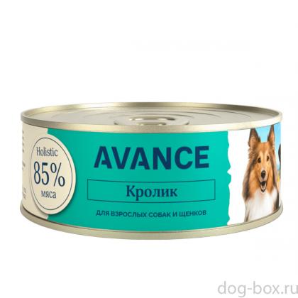 Корм консервированный полнорационный для щенков и собак с кроликом, 0.1кг-0