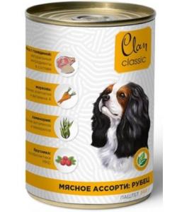 Clan Classic консервы для собак Мясное ассорти с рубцом, паштет