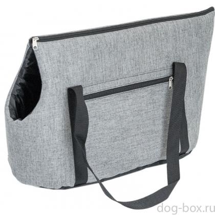Сумка-переноска для мопсов, бишонов, серая, 58*27*34см-0