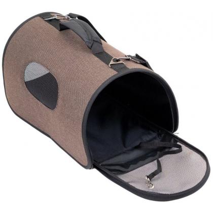 Сумка-переноска жёсткая серия ПРОМЕНАД с карманом коричневая-2