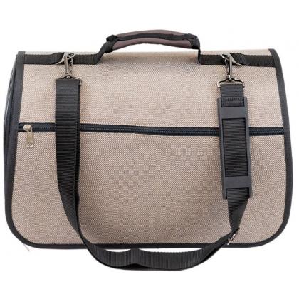 Сумка-переноска жёсткая серия ПРОМЕНАД с карманом бежевая-3