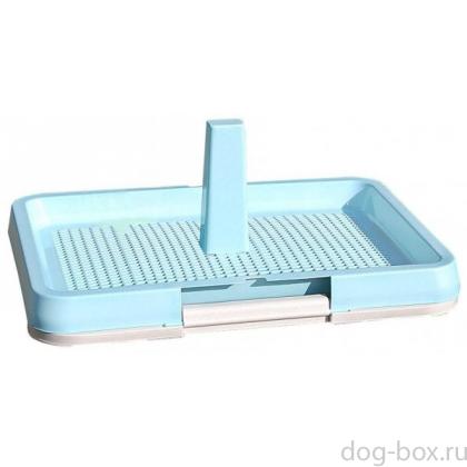 Туалет для собак со столбиком малый , 47*34*4см, голубой-0