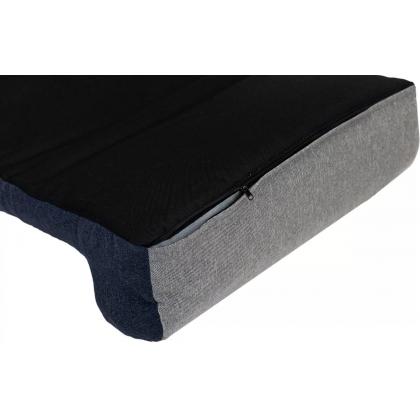 Лежанка прямоугольная с подголовником NAVY №3, рогожка, чехол на молнии 105*70*21см, серая-2
