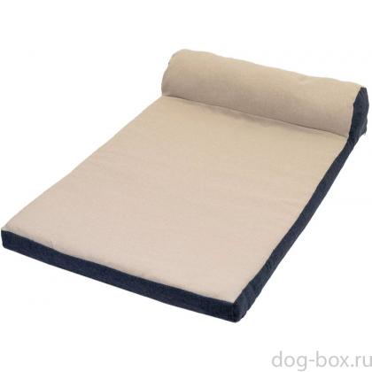 Лежанка прямоугольная с подголовником NAVY №3, рогожка, чехол на молнии 105*70*21см, бежевая-0