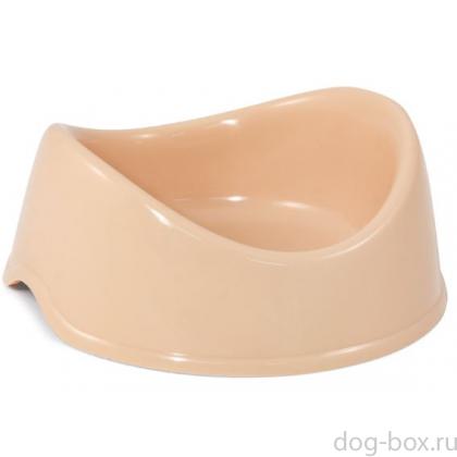 Миска пластиковая "Бисквит", бежевая, 0,25л-0