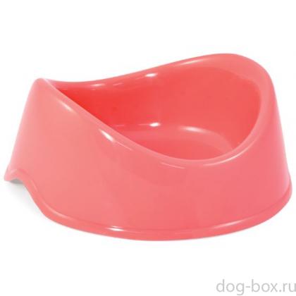 Миска пластиковая "Бисквит", коралловая, 0,25л-0