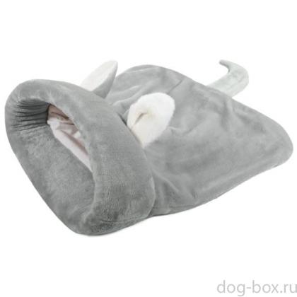 Дом-нора "Котик", серый, 46*24см-0