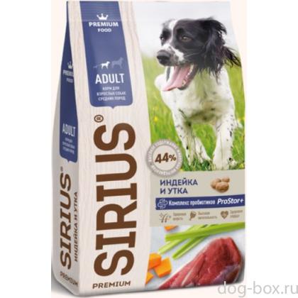 Premium сухой корм для взрослых собак средних пород утка с овощами-0
