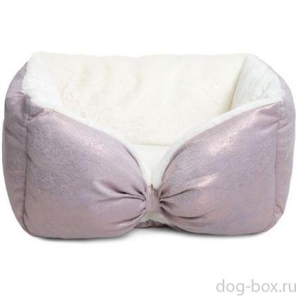 Лежанка прямоугольная для животных "Сияние" M, 58*45*22см, розовая-0
