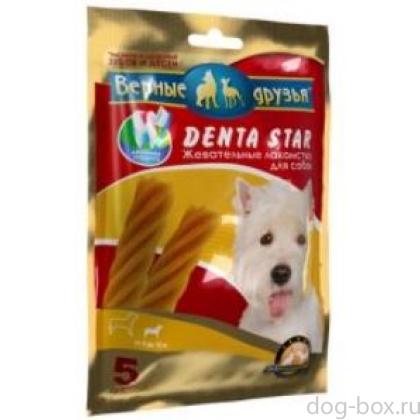Лакомство "DENTA STAR" для чистки зубов собак весом от 4 до 10 кг, -0