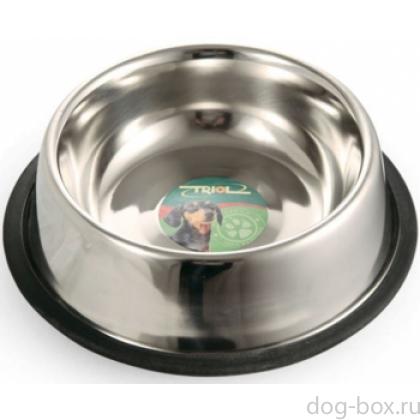 Миска металлическая на резинке, высокая для спаниеля (1508)-0