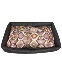 Лежанка Мехико со съемной подушкой коричневая, разм.M 90*60*15cм