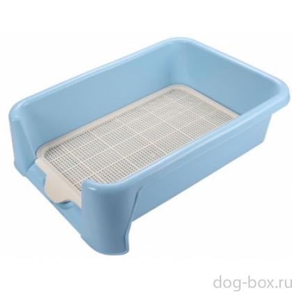 Туалет P652 для собак с сеткой, 52*40*15см, голубой-0