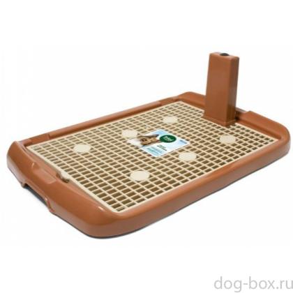 Туалет для собак со столбиком 70*47*4см (PL-001), коричневый-0