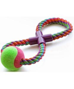 Верёвка цветная "Восьмёрка" с мячом 27 см (0132XJ)