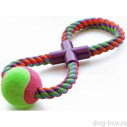 Верёвка цветная "Восьмёрка" с мячом 27 см (0132XJ)-0