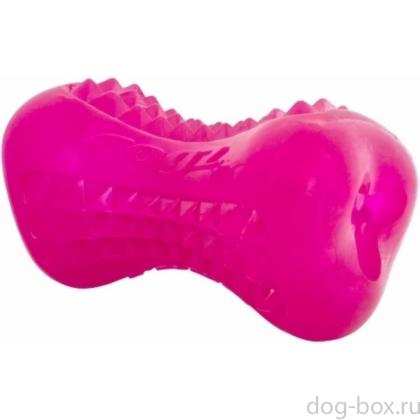 Кость из резины с массажными насечкми YUMZ, большая, розовая, 15см-0