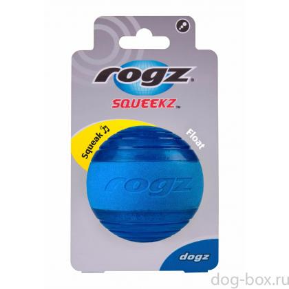 Мяч для собак с пищалкой Squeekz, синий, 6,4см-0