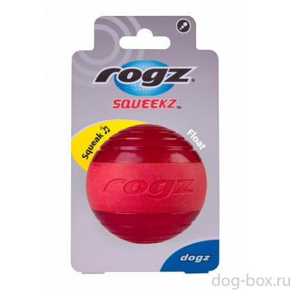 Мяч для собак с пищалкой Squeekz, красный, 6,4см-0