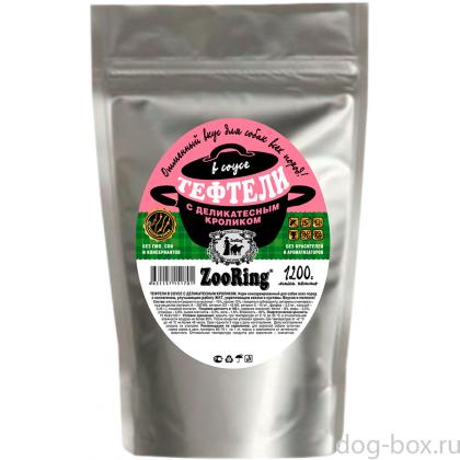 Консервы для собак тефтели в соусе с деликатесным кроликом, 1200г-0