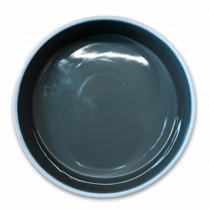 Миска керамическая для собак с рисунком, серая, 350мл-1