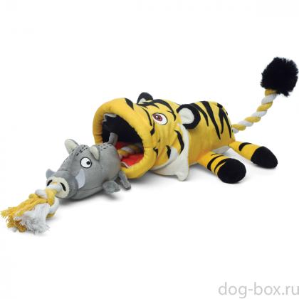 Игрушка для собак Тигр с кабаном на веревке 53см, серия CATCH & FETCH (85069)-0