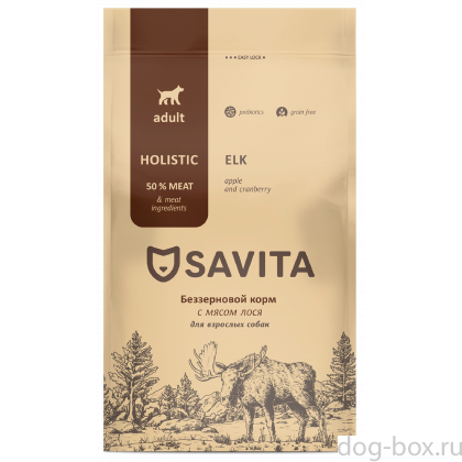 Беззерновой сухой корм для взрослых собак с мясом лося, 1кг-0