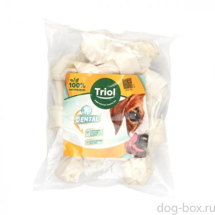 Косточки для собак жевательные узловые белые 10см, пакет 10шт, серия DENTAL, 320г-0