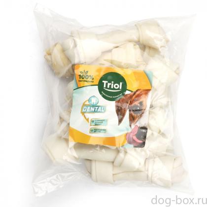Косточки для собак жевательные узловые белые 15см, пакет 10шт, серия DENTAL, 520г-0