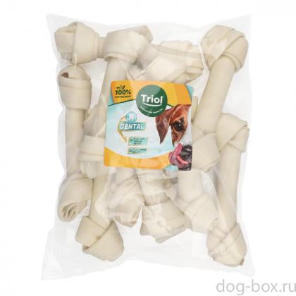 Косточки для собак жевательные узловые белые 20см, пакет 10шт, серия DENTAL, 870г-0