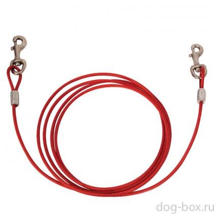 Трос привязочный с двумя карабинами, 0,5*300см-0
