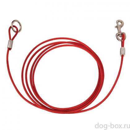 Трос привязочный с карабином и кольцом, 0,5*300см-0