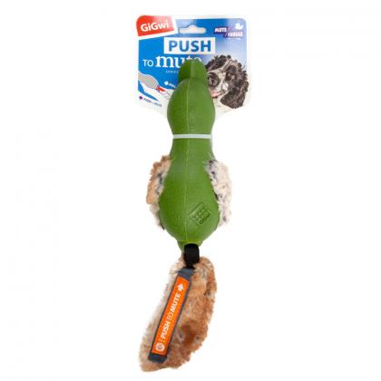 Игрушка для собак Утка с отключаемой пищалкой зеленая серия Forestail PUSH TO MUTE, 30см (75333)-2