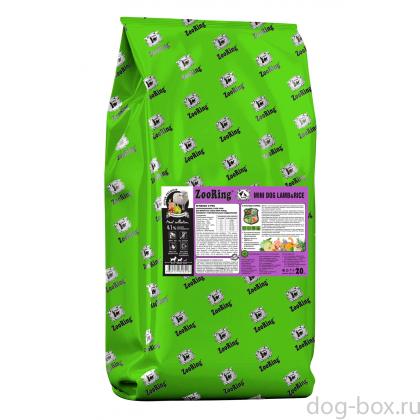 Корм сухой для взрослых собак мелких пород с чувствительным пищеварением Mini Dog Lamb&Rice Ягненок и рис, 20кг-0