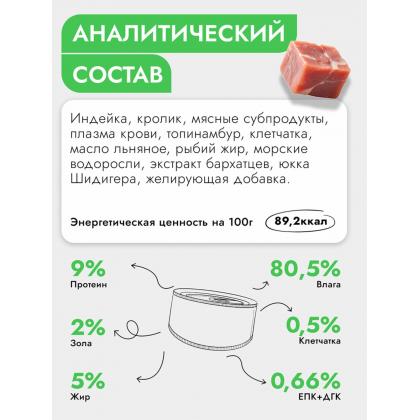 Консервы для собак Hypoallergenic с Индейкой и кроликом, 100г-1
