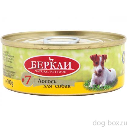 Консервы для собак №7 монопротеиновые лосось, 100г-0