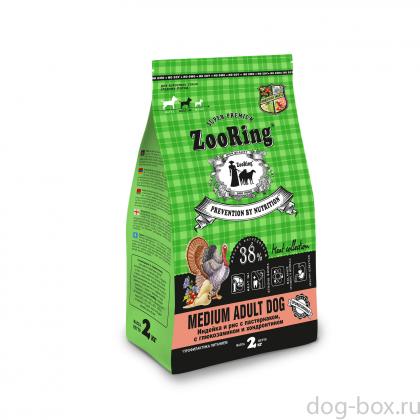 Корм сухой для собак Medium Adult Dog Индейка и рис с пастернаком с глюкозамином и хондроитином, 2кг-0