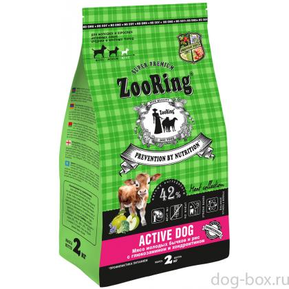 Корм сухой для собак Active Dog Мясо молодых бычков и рис с глюкозамином и хондроитином, 2кг-0