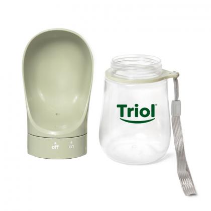 Поилка дорожная для животных "Компакт", оливковая, 300мл, d7,5*21,5см, серия TRAVEL-2