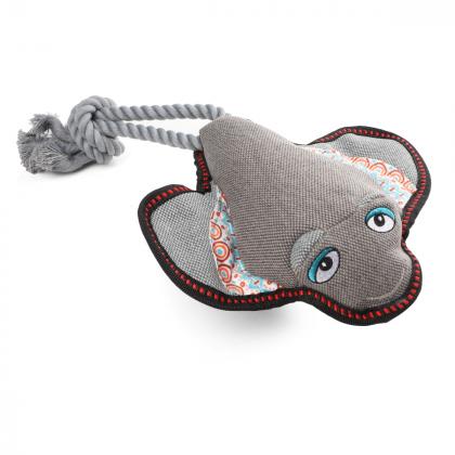 Игрушка для собак мягкая "Скат с веревкой", 25/42см-2