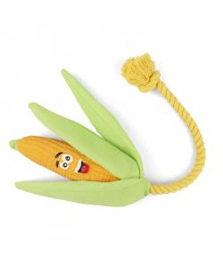 Игрушка для собак из латекса "Кукуруза с веревкой", 16,5/44,5см