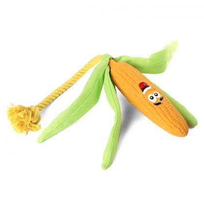 Игрушка для собак из латекса "Кукуруза с веревкой", 16,5/44,5см-1
