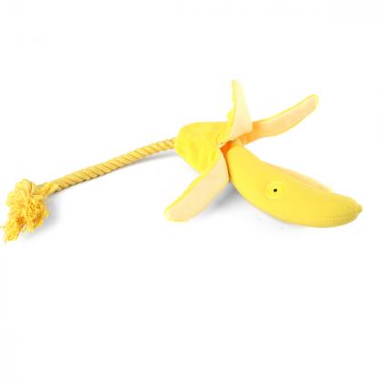 Игрушка для собак из латекса "Банан с веревкой", 15,5/43,5см-2