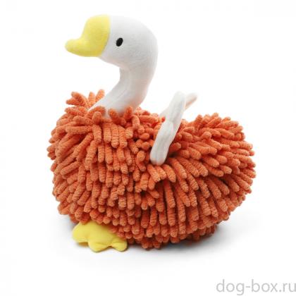 Игрушка мягкая для собак Лохматый гусь, 22см-0