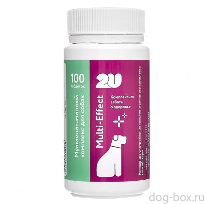 Мультивитаминный комплекс для собак для поддержания защитных функций организма, Multi-Effect, 100таб.-0
