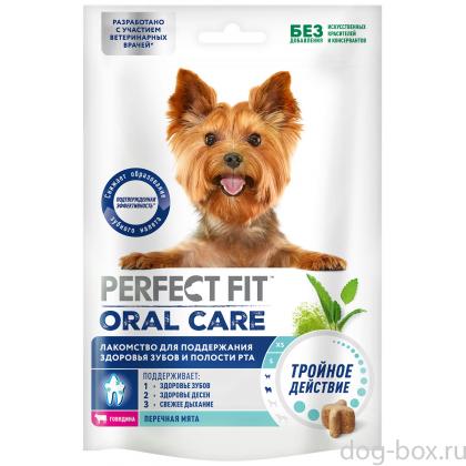 Лакомство для собак мелких и миниатюрных пород ORAL CARE, с говядиной и добавлением мяты Для поддержания здоровья зубов и полости рта, 90г-0