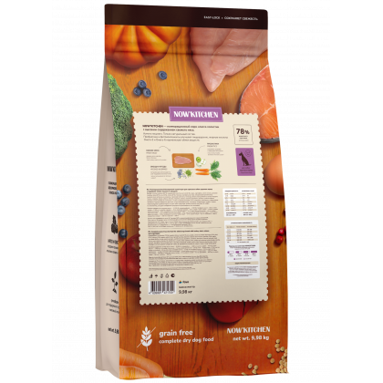 Беззерновой корм для взрослых собак крупных пород со свежей индейкой,уткой,лососем,Fresh Grain-free Turkey,Duck&Salmon,Large Adult, 9.98кг-2