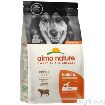 Сухой корм для взрослых собак крупных пород со свежей говядиной и коричневым рисом, Life Maintenance, Large Breed, Fresh Beef, 2кг-0