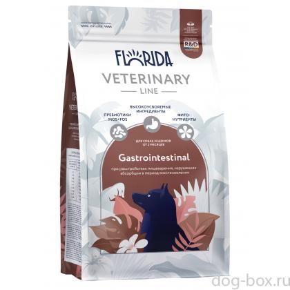 FLORIDA vet Gastrointestinal Сухой ветеринарный диетический корм для собак при расстройствах пищеварения, всасывания в кишечнике и при истощении, 1кг-0